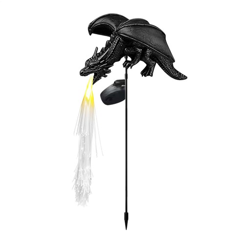 Solar dragon fire garden stake - garden,